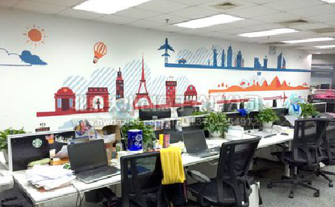 彭州教你设计办公室墙绘的方法。