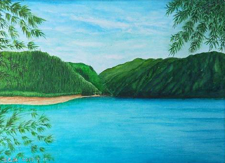 彭州在墙绘中，如何绘画绿水青山？